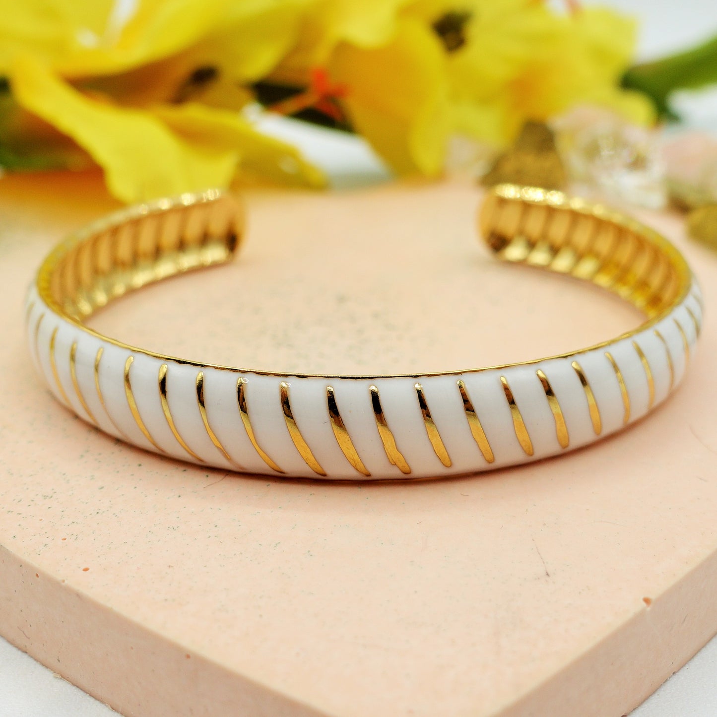 MADAGASCAR - ACCIAIO INOSSIDABILE Bracciale rigido smaltato