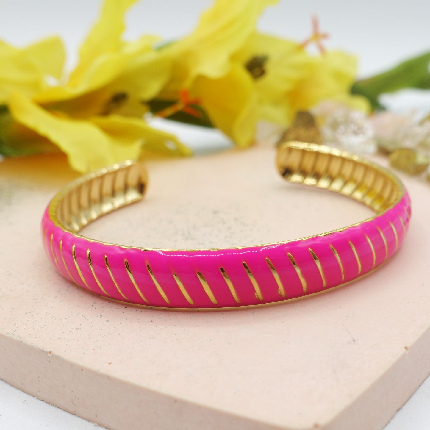 MADAGASCAR - ACCIAIO INOSSIDABILE Bracciale rigido smaltato