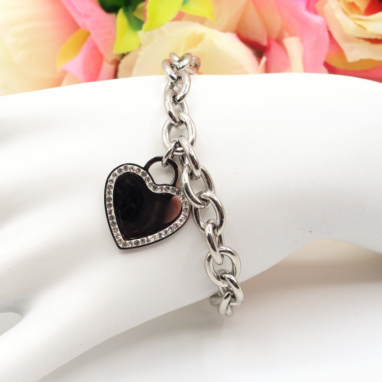 VIENNA ~ ACCIAIO INOSSIDABILE- Bracciale catena con ciondoli