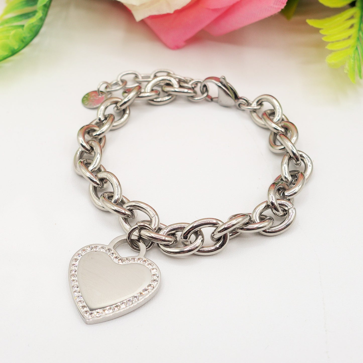 VIENNA ~ ACCIAIO INOSSIDABILE- Bracciale catena con ciondoli