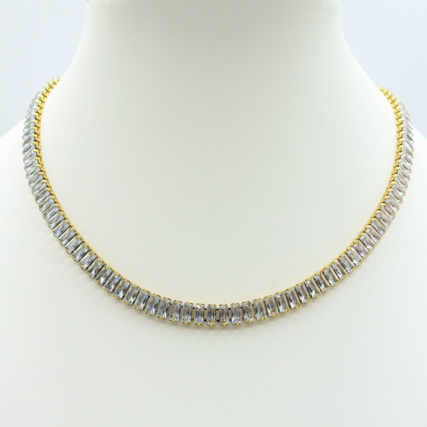 JULIANNE SET - Acciaio Inossidabile- set choker e orecchini tennis in cubic zirconia