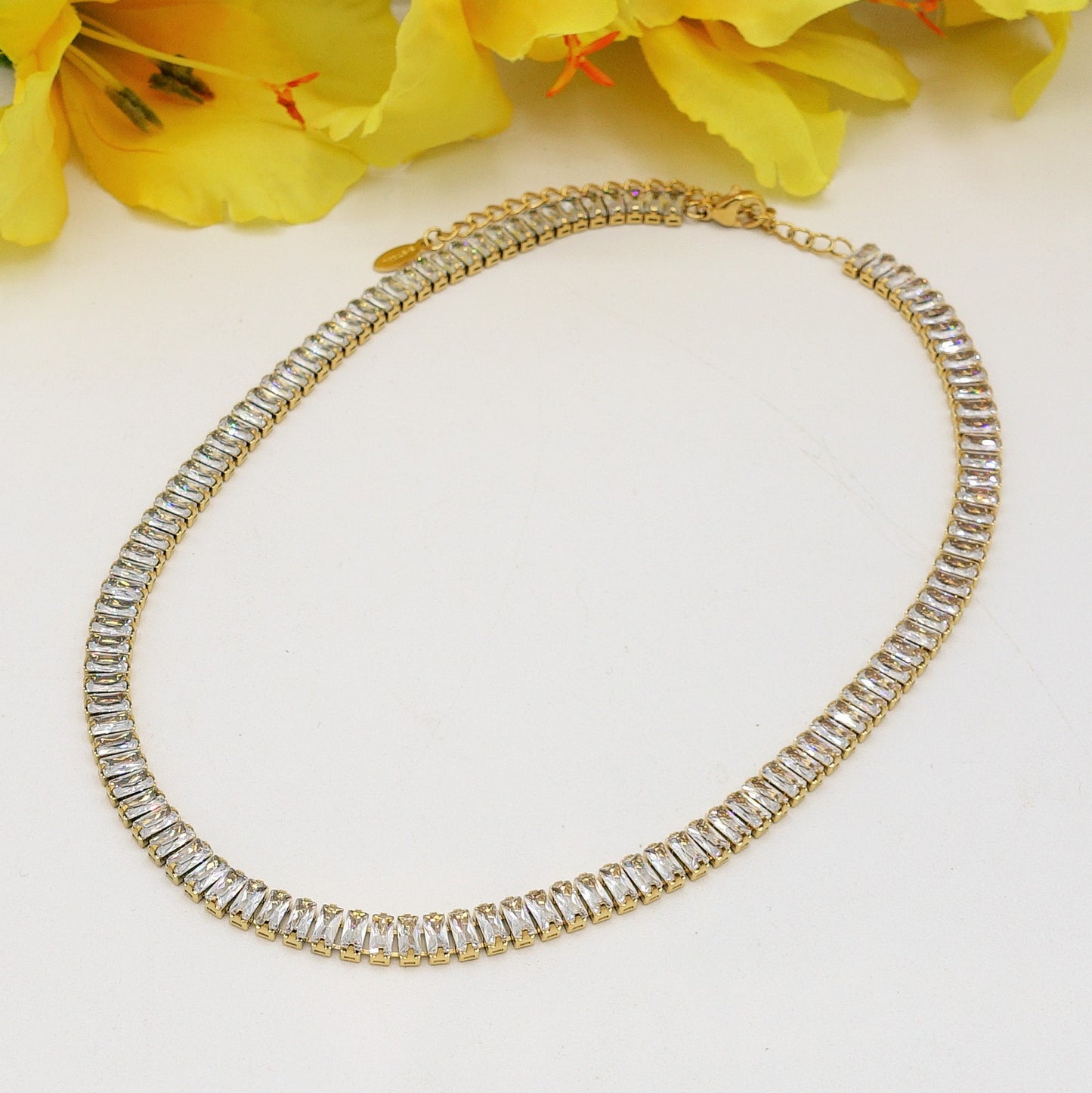 JULIANNE SET - Acciaio Inossidabile- set choker e orecchini tennis in cubic zirconia