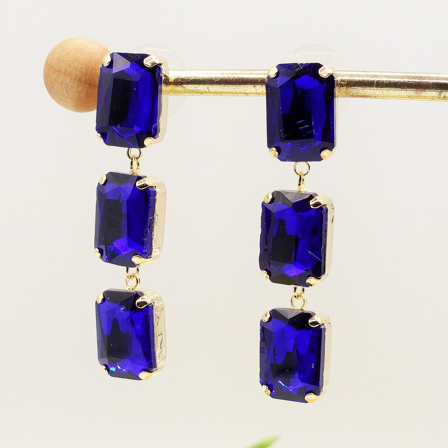 MARGOT DOUBLE SQUARE small - Paio Orecchini pendenti con pietre sfaccettate