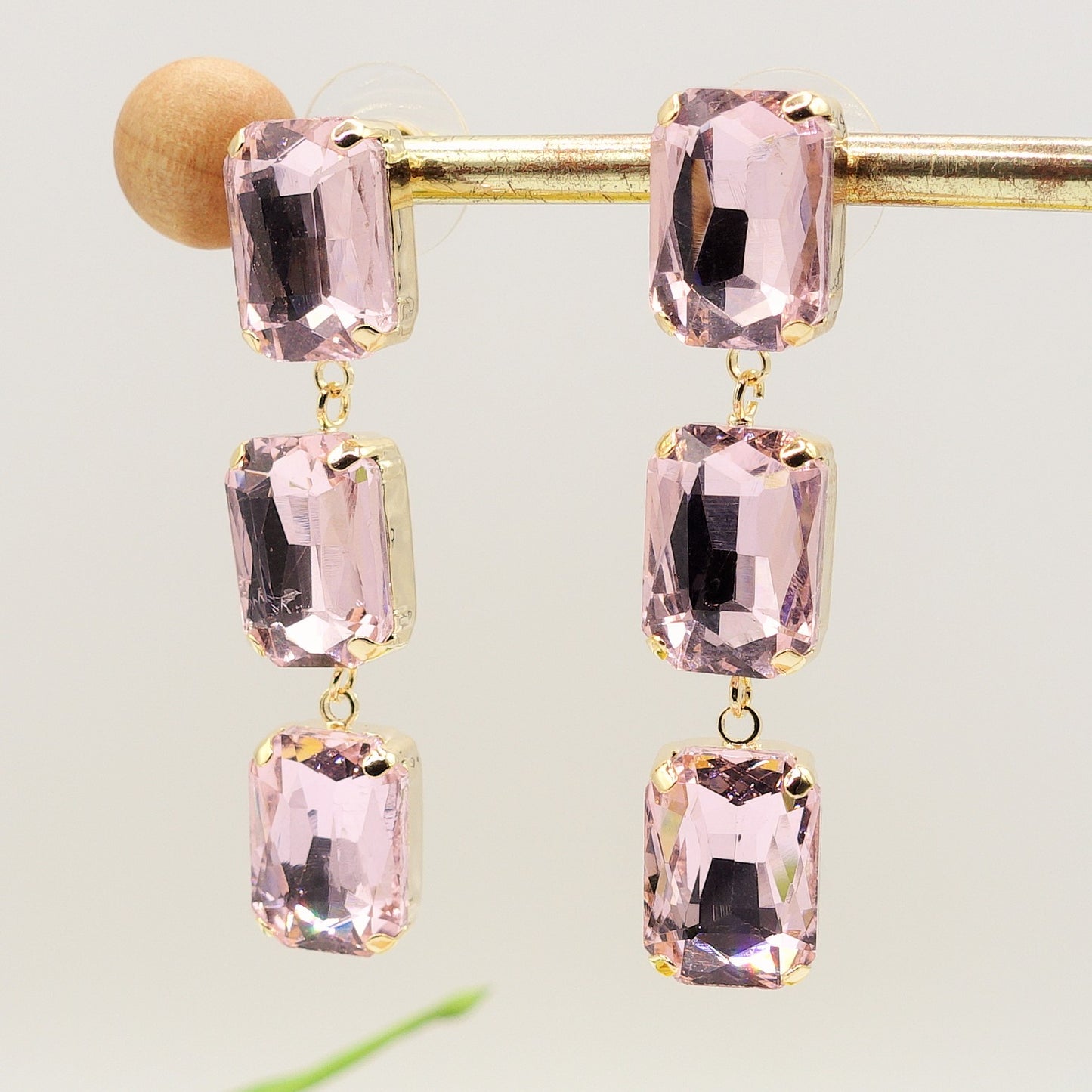 MARGOT DOUBLE SQUARE small - Paio Orecchini pendenti con pietre sfaccettate