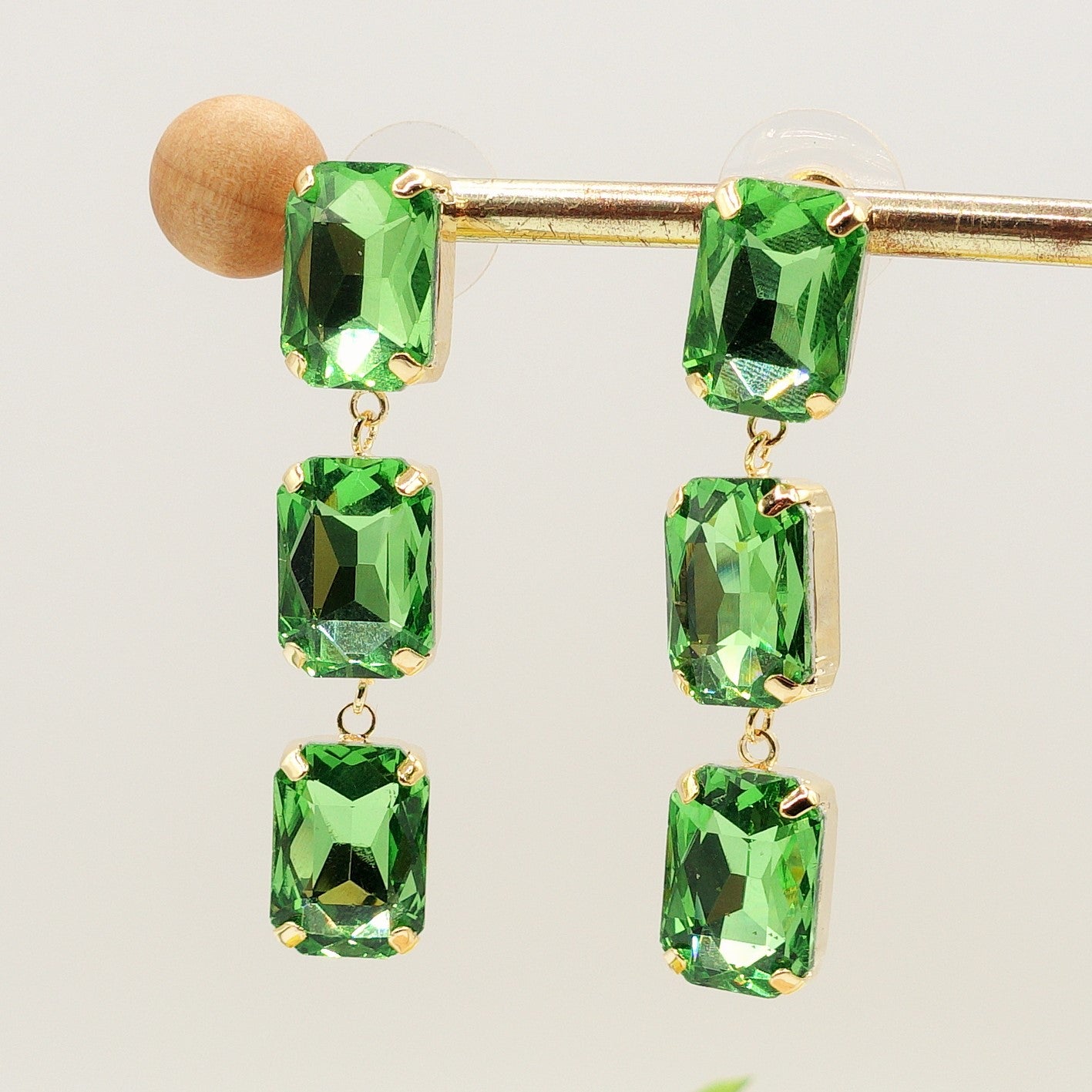 MARGOT DOUBLE SQUARE small - Paio Orecchini pendenti con pietre sfaccettate