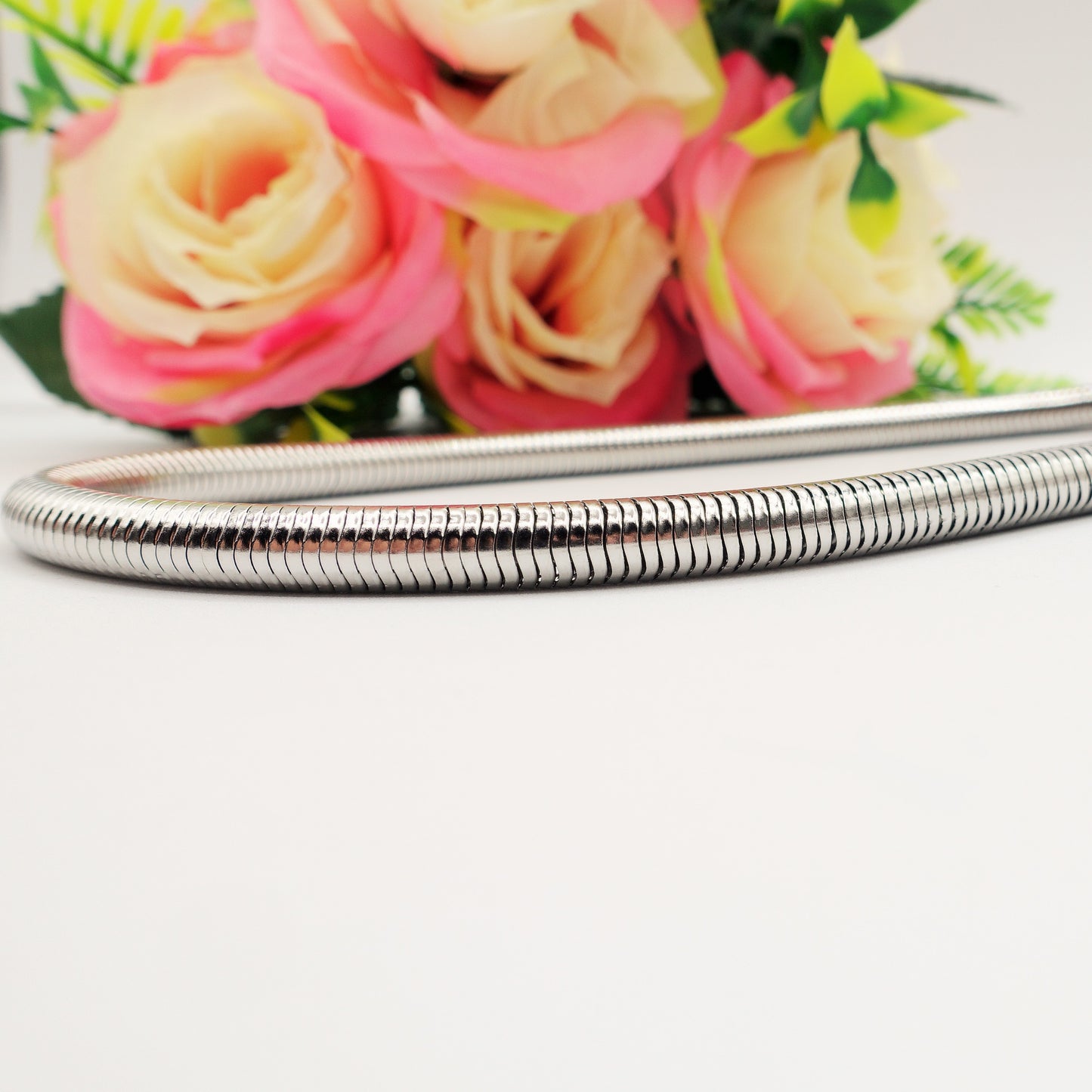 CASSANDRA ROUND ~ Collana tubogas tubolare ACCIAIO inossidabile