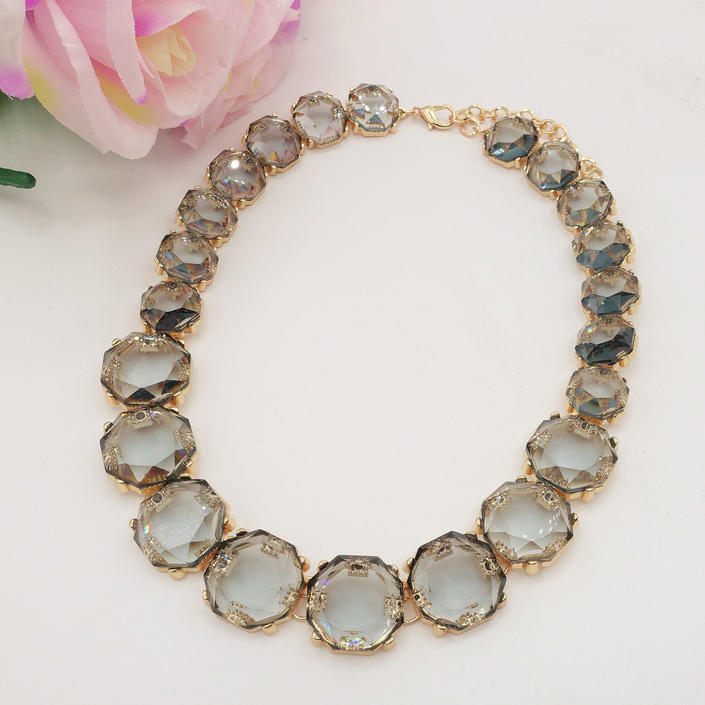 YVONNE - Big Stones - Collier con cristalli sfaccettati