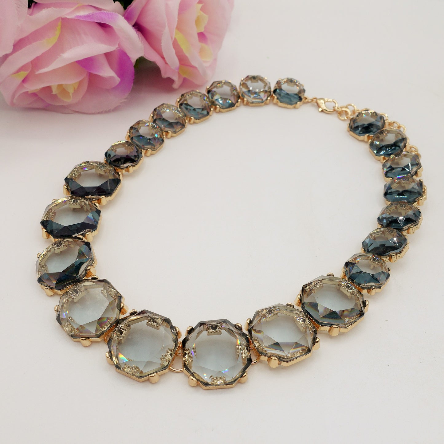 YVONNE - Big Stones - Collier con cristalli sfaccettati
