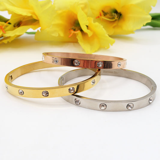 FLORENCE SHINE ~ Bracciale a manetta in acciaio inossidabile