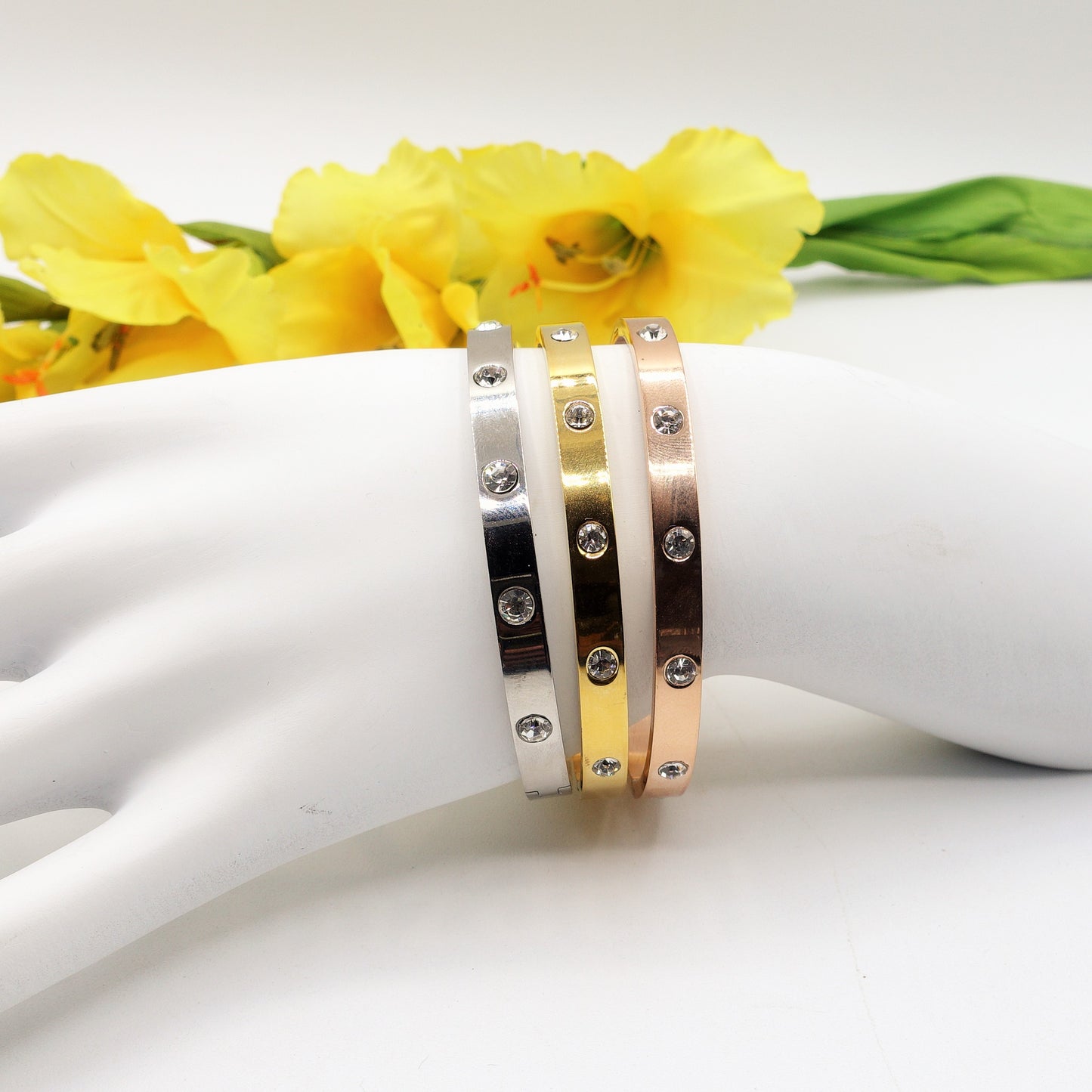 FLORENCE SHINE ~ Bracciale a manetta in acciaio inossidabile