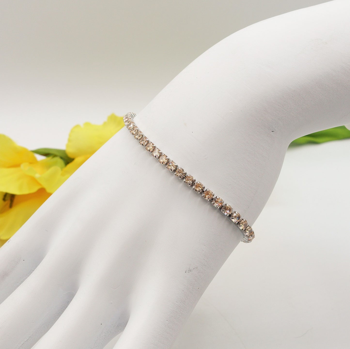 ALICIA ~ Bracciale tennis in ACCIAIO INOSSIDABILE con Cubic Zirconia
