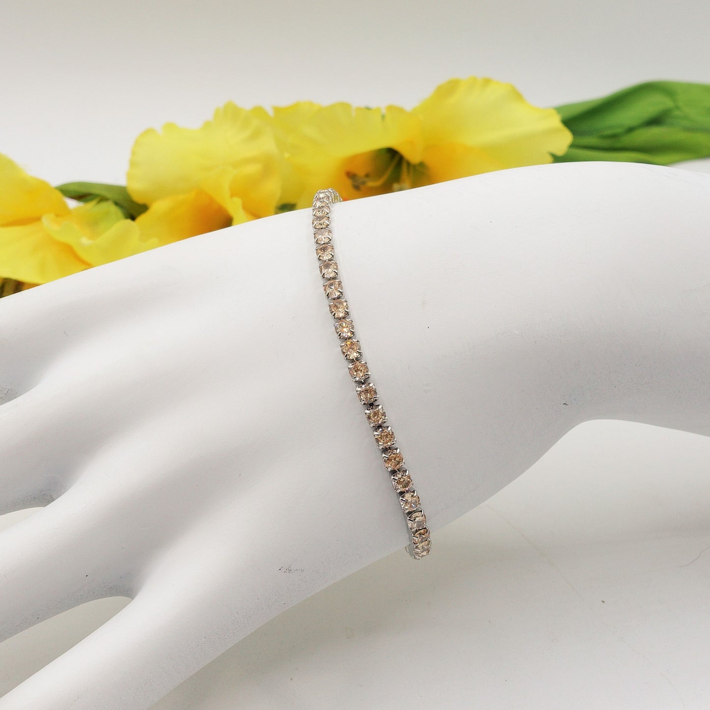 ALICIA ~ Bracciale tennis in ACCIAIO INOSSIDABILE con Cubic Zirconia