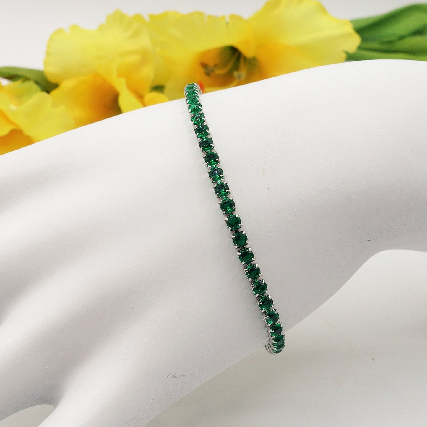 ALICIA ~ Bracciale tennis in ACCIAIO INOSSIDABILE con Cubic Zirconia