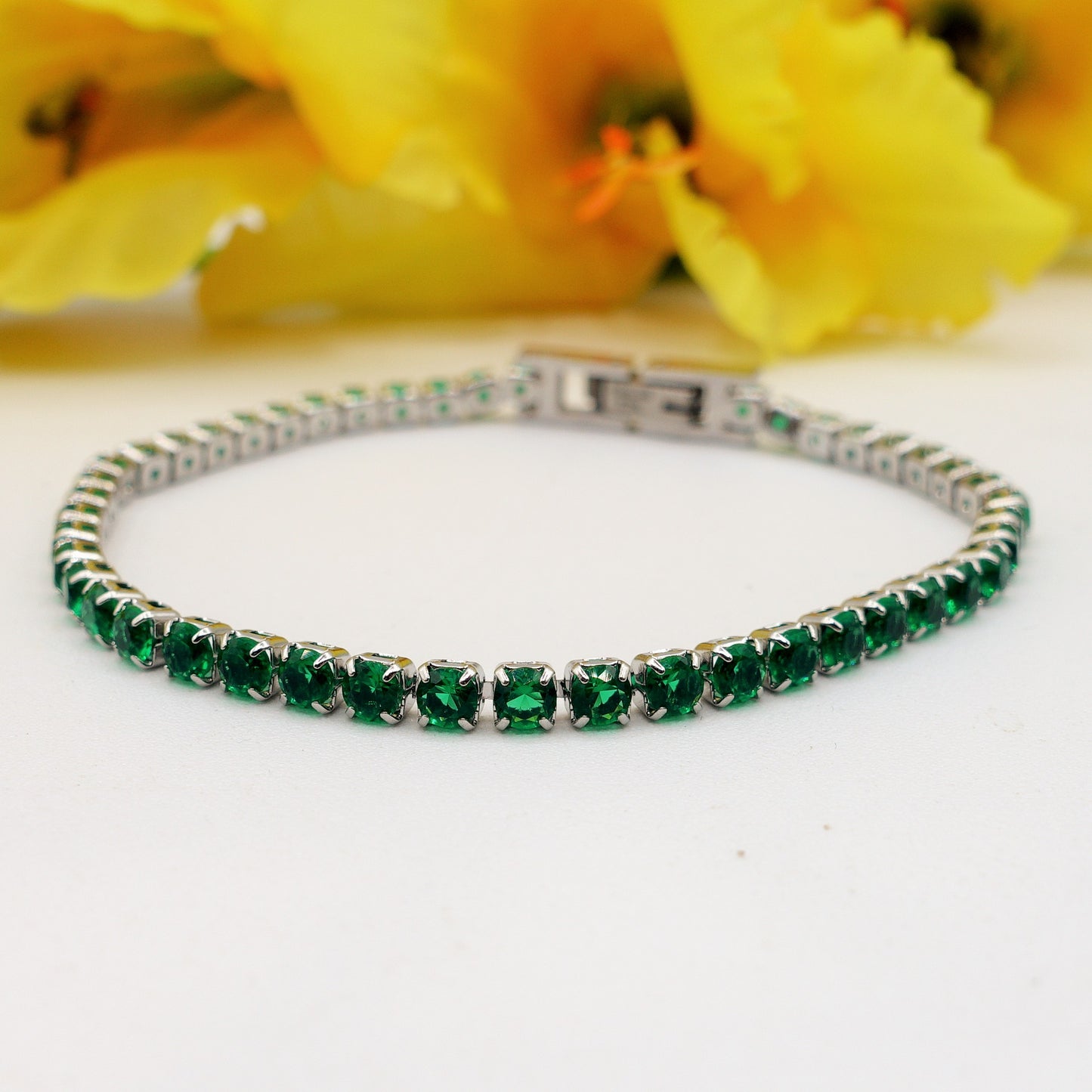 ALICIA ~ Bracciale tennis in ACCIAIO INOSSIDABILE con Cubic Zirconia