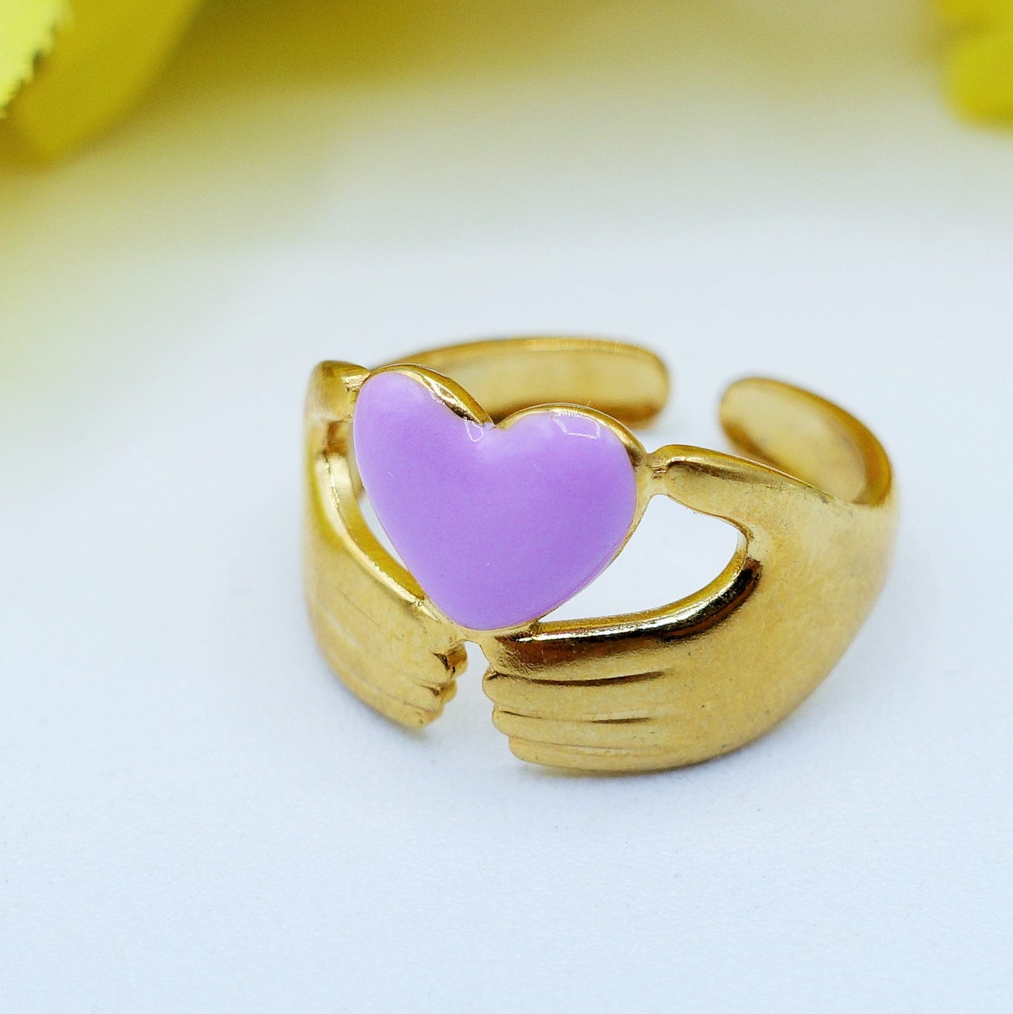 RUBY ~ Anello SMALTATO regolabile ACCIAIO INOSSIDABILE