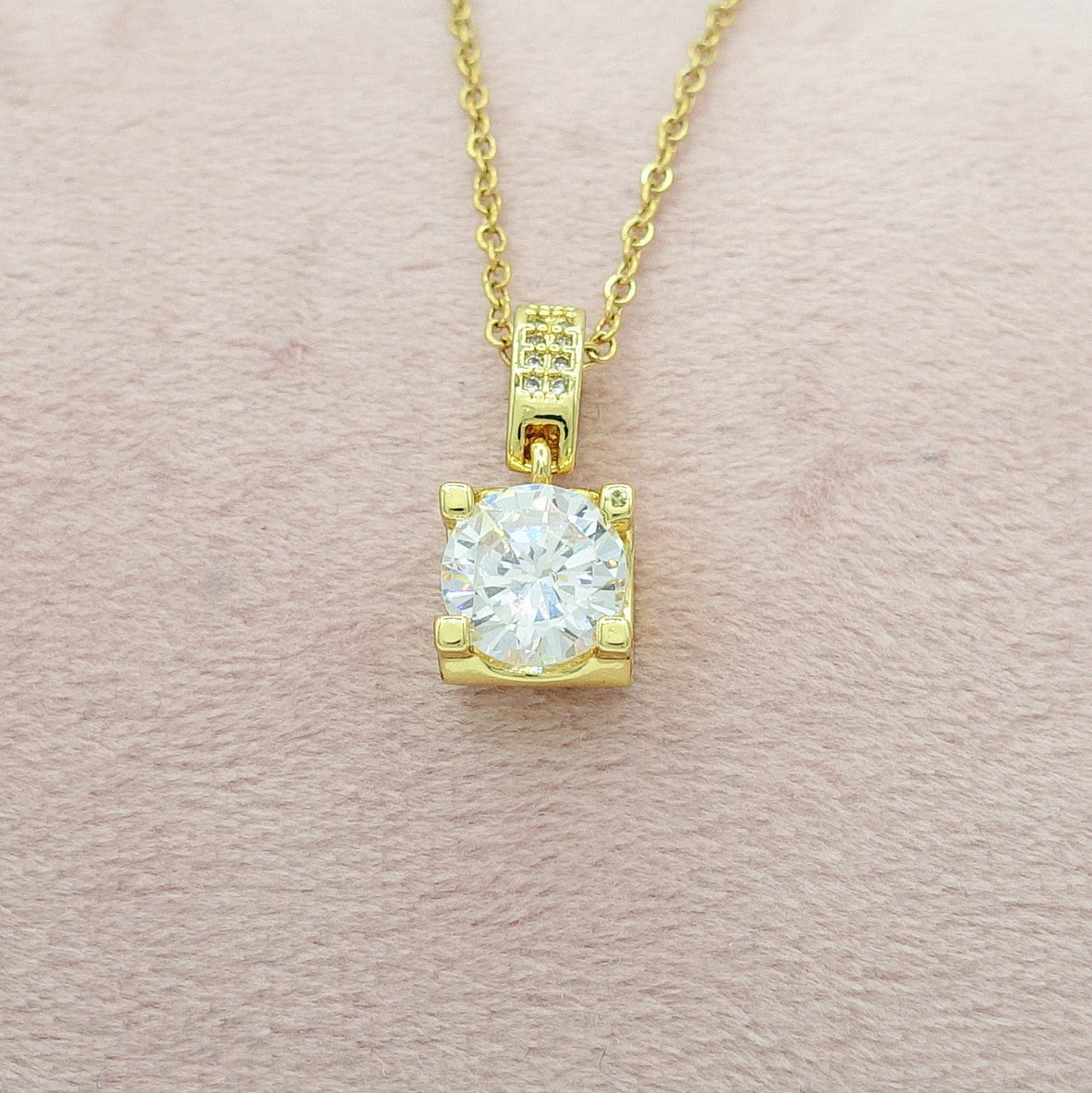 SOLITARIO XL - ACCIAIO INOSSIDABILE- collana con pendente solitario in cubic zirconia