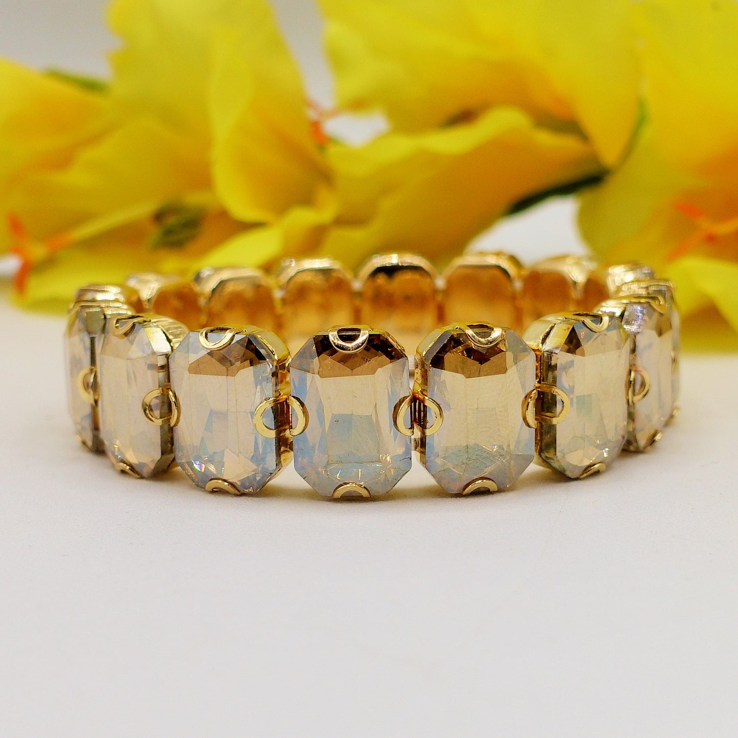 MARGOT SMALL -Bracciale Elasticizzato con pietre sfaccettate - LUCE COLLECTION