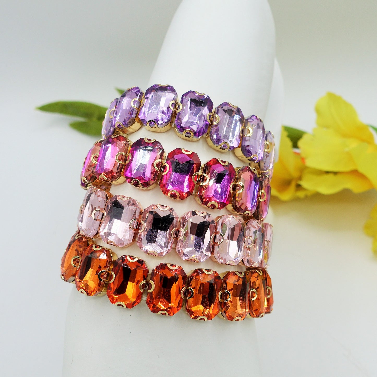 MARGOT SMALL -Bracciale Elasticizzato con pietre sfaccettate - LUCE COLLECTION