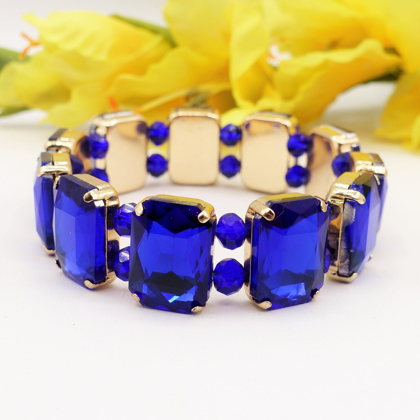 MARGOT PEARLS -Bracciale Elasticizzato con perle e pietre sfaccettate - LUCE COLLECTION