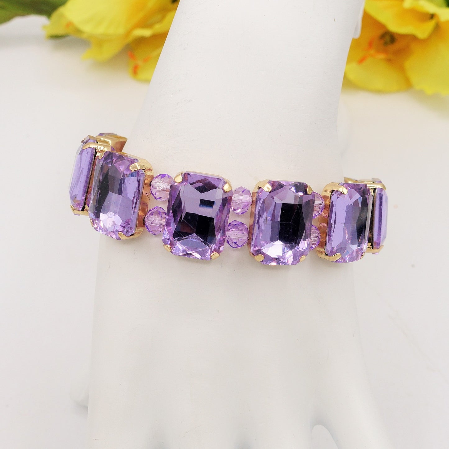 MARGOT PEARLS -Bracciale Elasticizzato con perle e pietre sfaccettate - LUCE COLLECTION