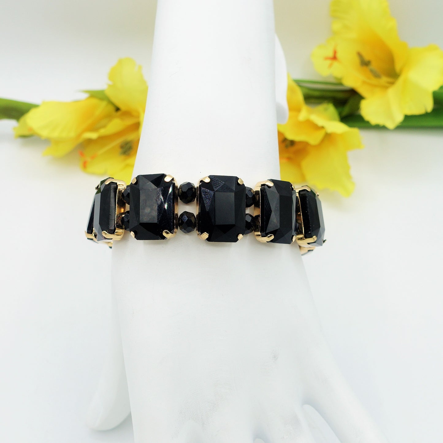 MARGOT PEARLS -Bracciale Elasticizzato con perle e pietre sfaccettate - LUCE COLLECTION