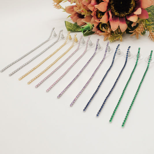 ALEXIA 1 filo 11 cm ~ Orecchini a cascata in Cubic Zirconia