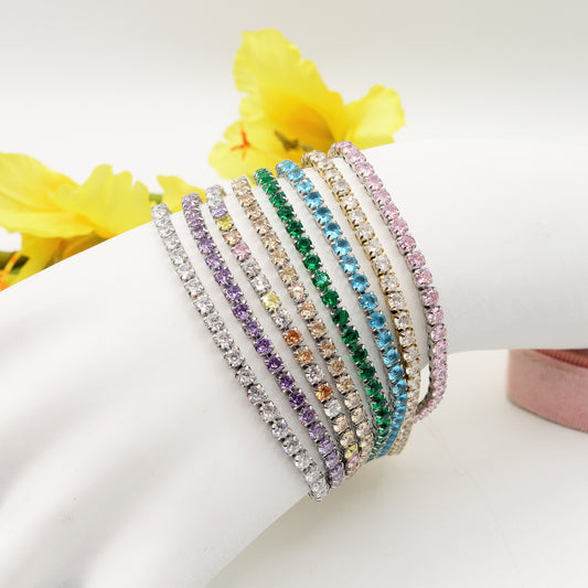 ALICIA ~ Bracciale tennis in ACCIAIO INOSSIDABILE con Cubic Zirconia