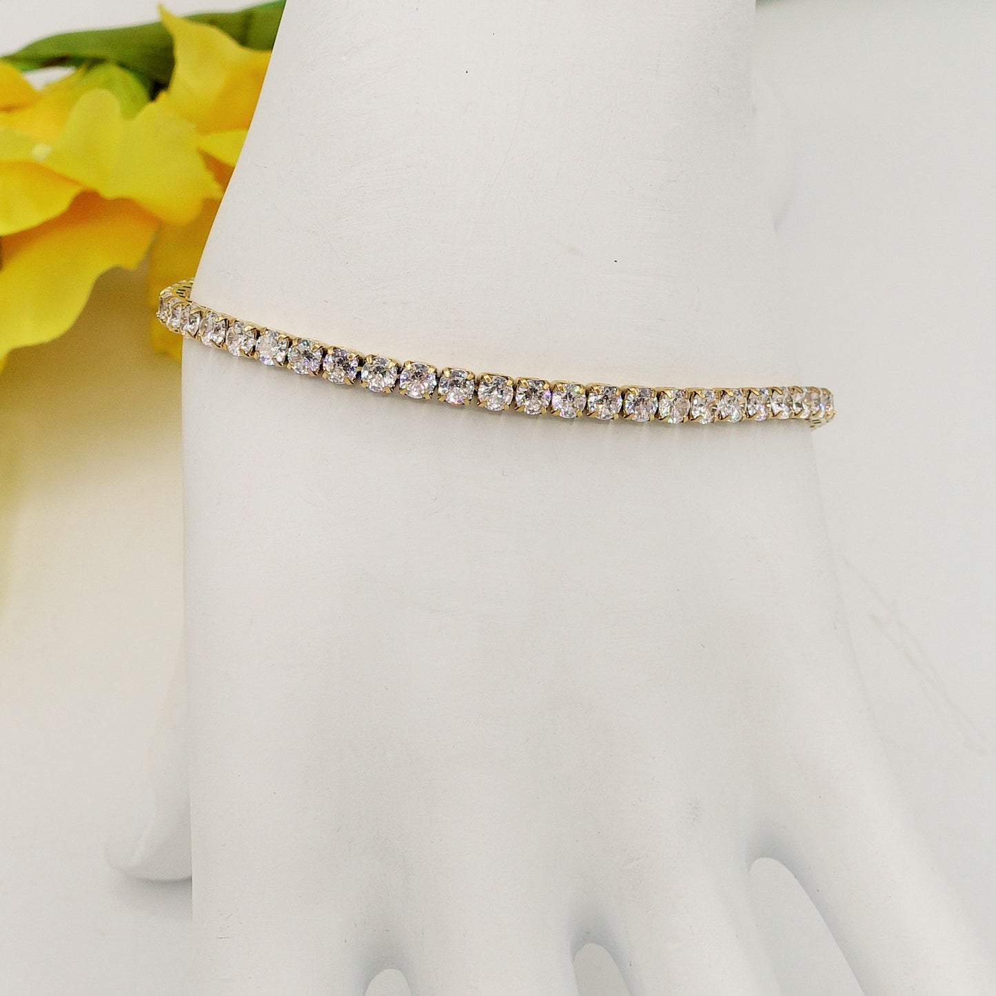 ALICIA ~ Bracciale tennis in ACCIAIO INOSSIDABILE con Cubic Zirconia