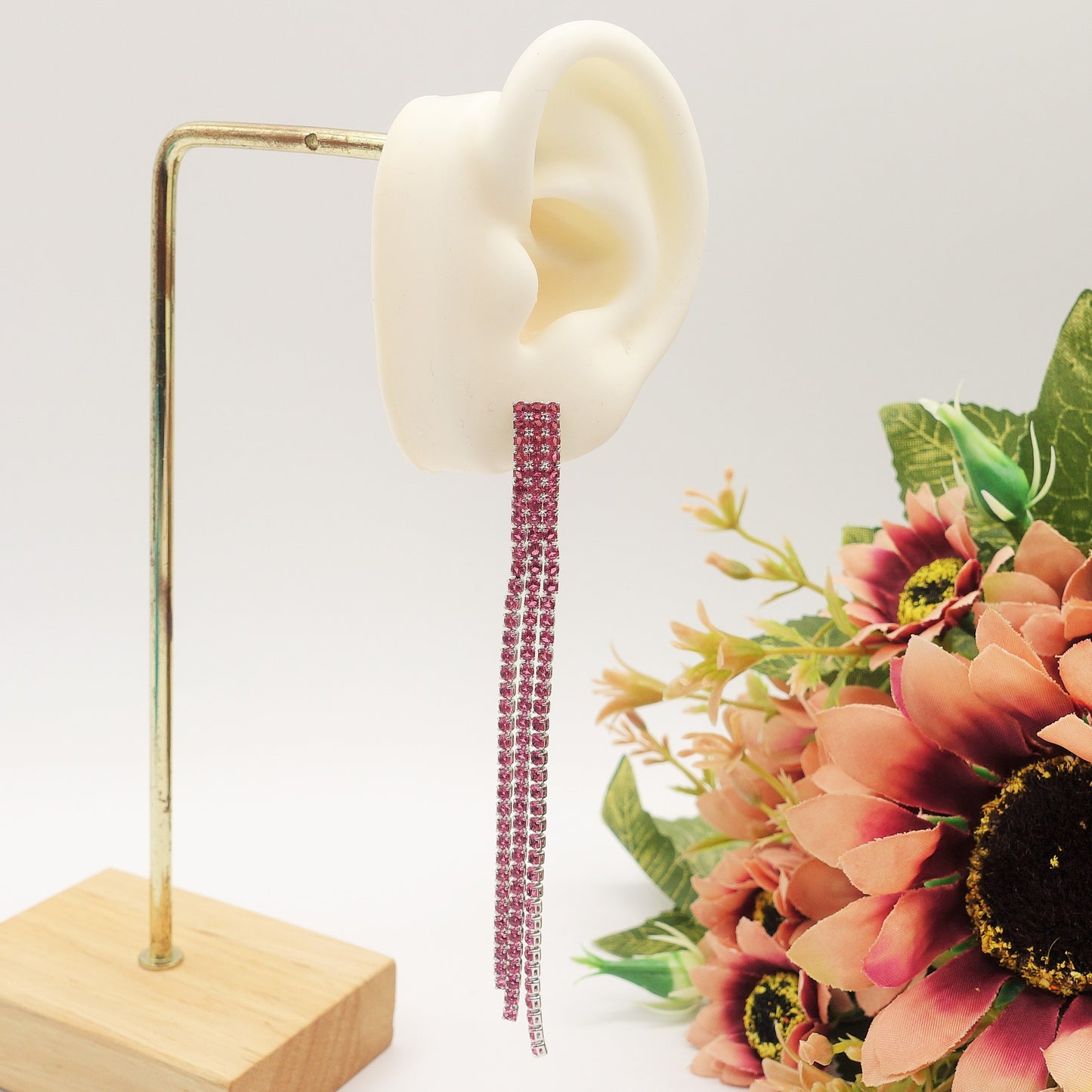 AGNES 3 fili ~ Orecchini a cascata in Cubic Zirconia