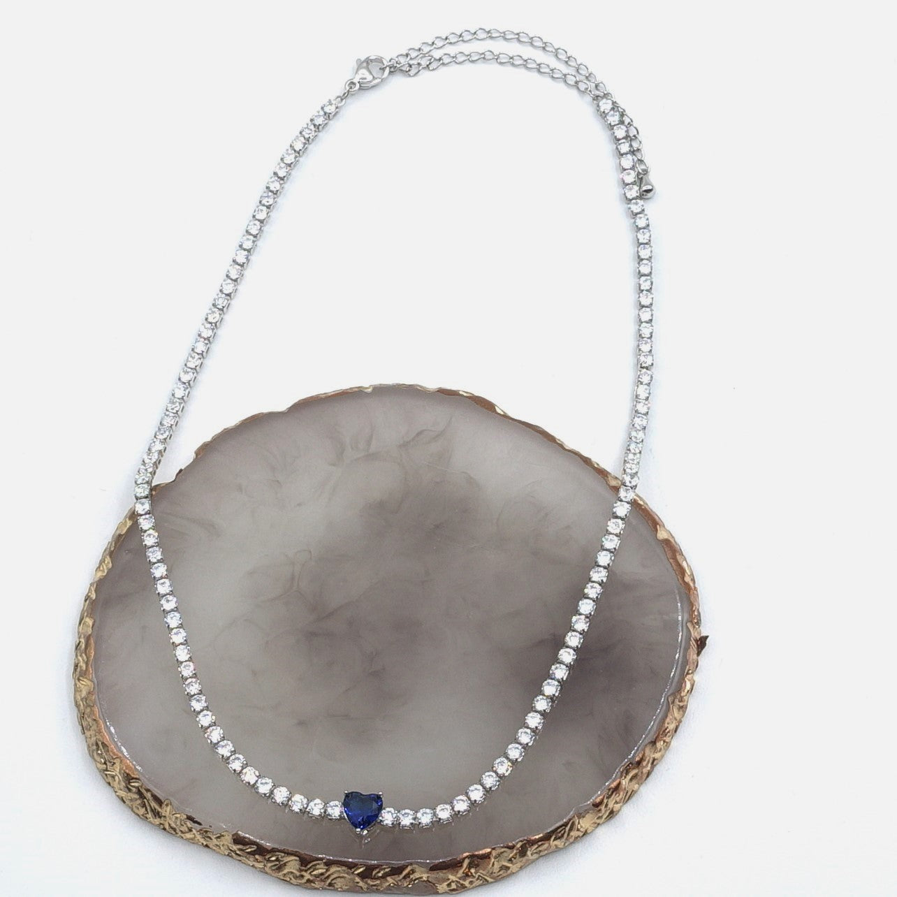 DIANA ~ Collana tennis Choker con zircone a cuore