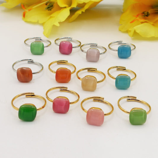 SISSY ~ Anello regolabile in ACCIAIO INOSSIDABILE con pietra