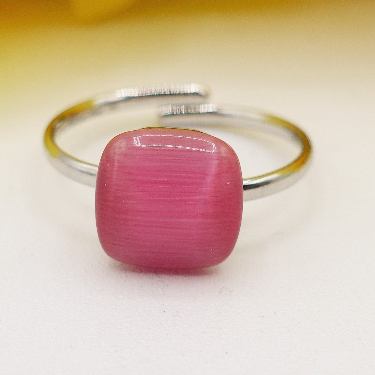 SISSY ~ Anello regolabile in ACCIAIO INOSSIDABILE con pietra