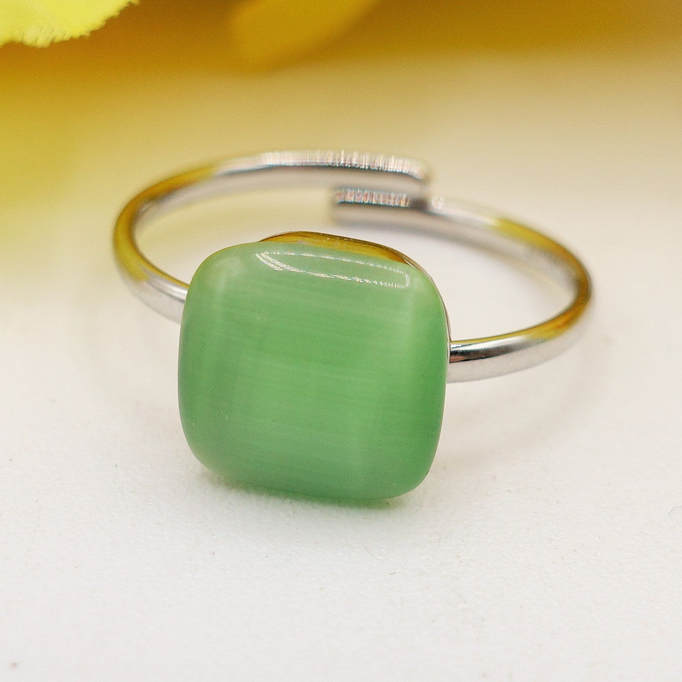 SISSY ~ Anello regolabile in ACCIAIO INOSSIDABILE con pietra