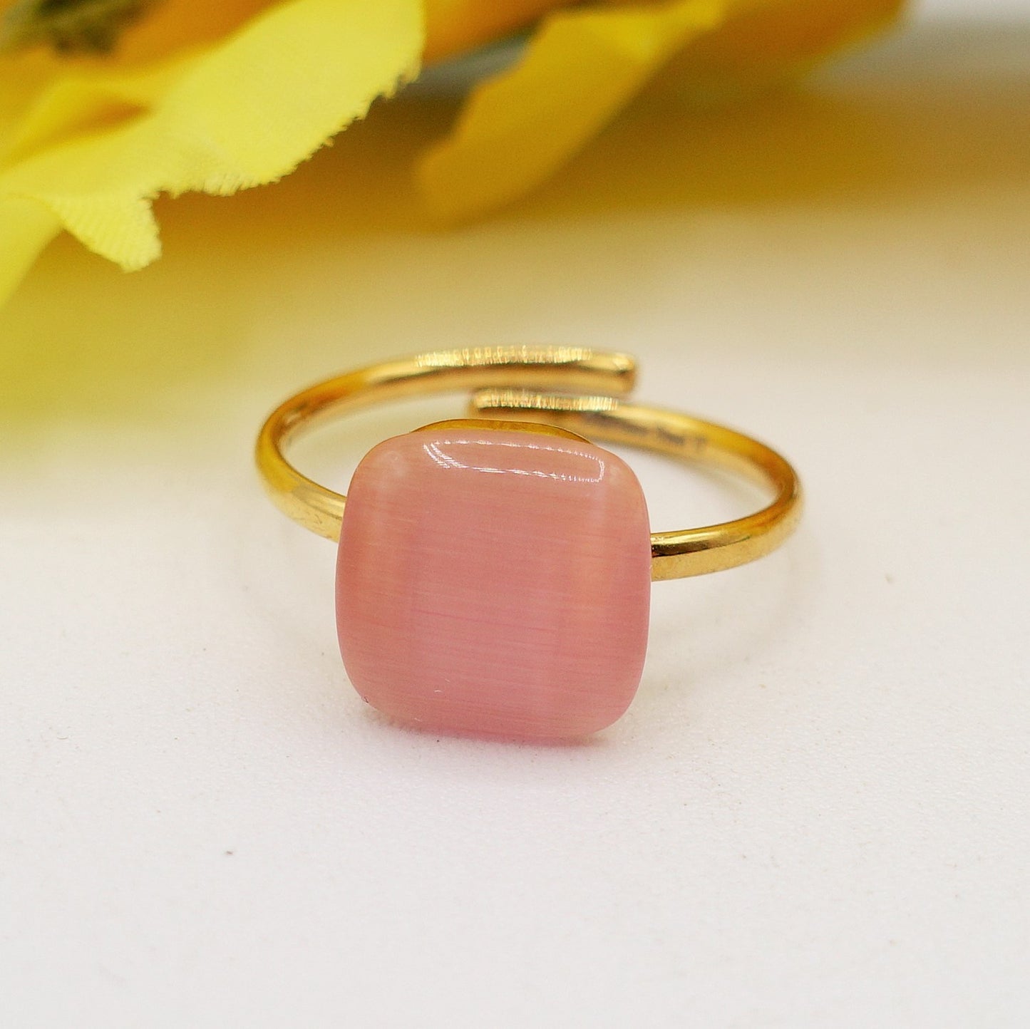 SISSY ~ Anello regolabile in ACCIAIO INOSSIDABILE con pietra