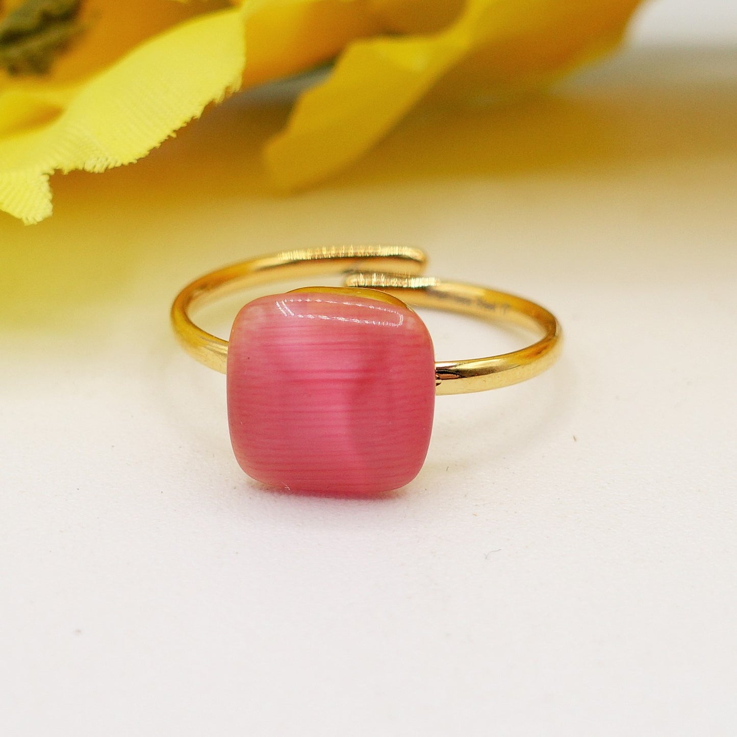 SISSY ~ Anello regolabile in ACCIAIO INOSSIDABILE con pietra