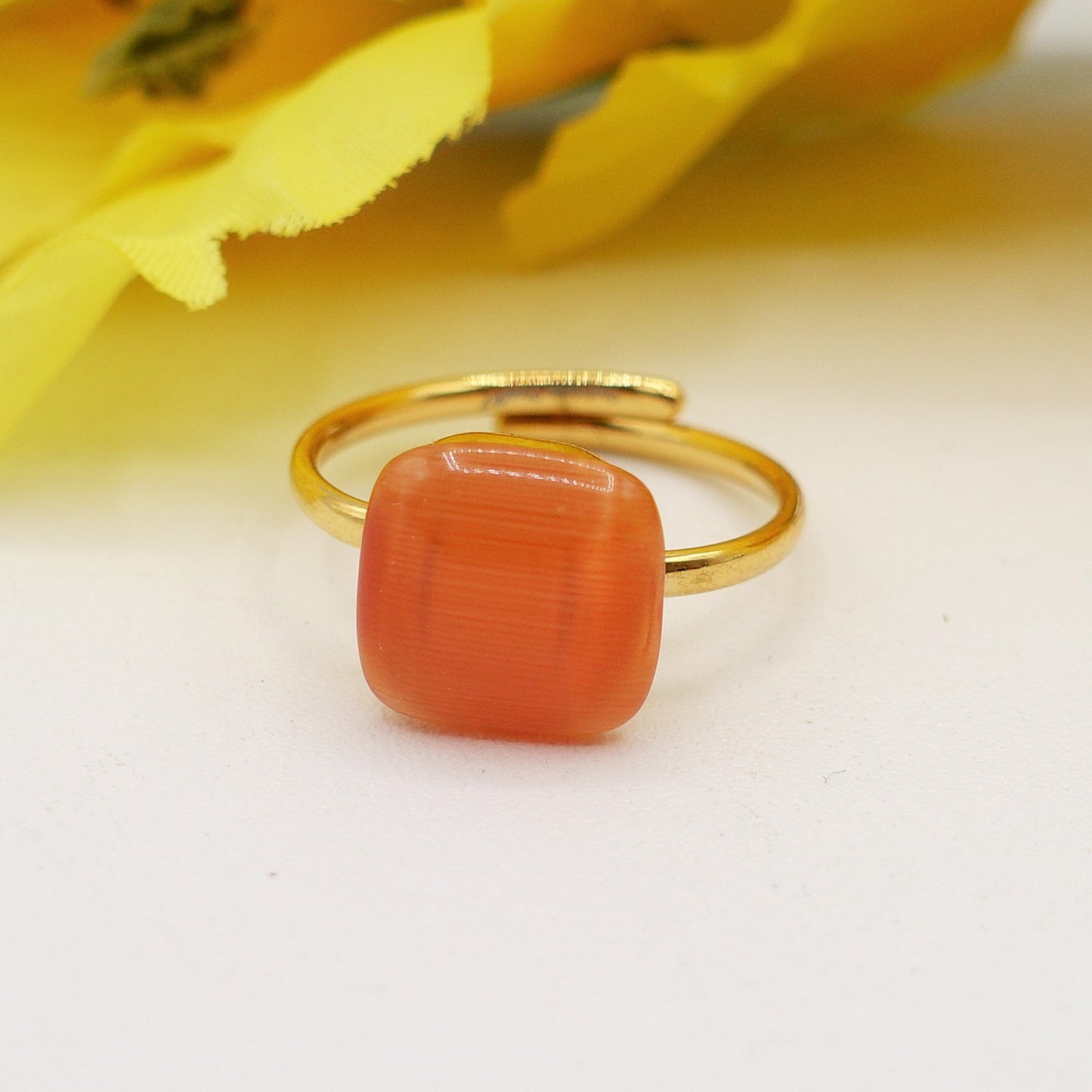 SISSY ~ Anello regolabile in ACCIAIO INOSSIDABILE con pietra