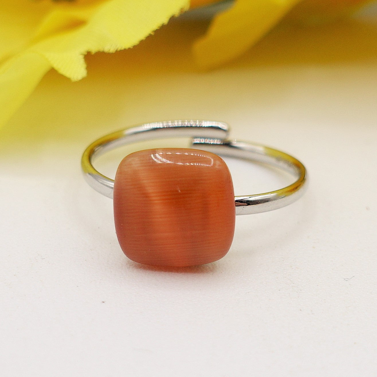 SISSY ~ Anello regolabile in ACCIAIO INOSSIDABILE con pietra