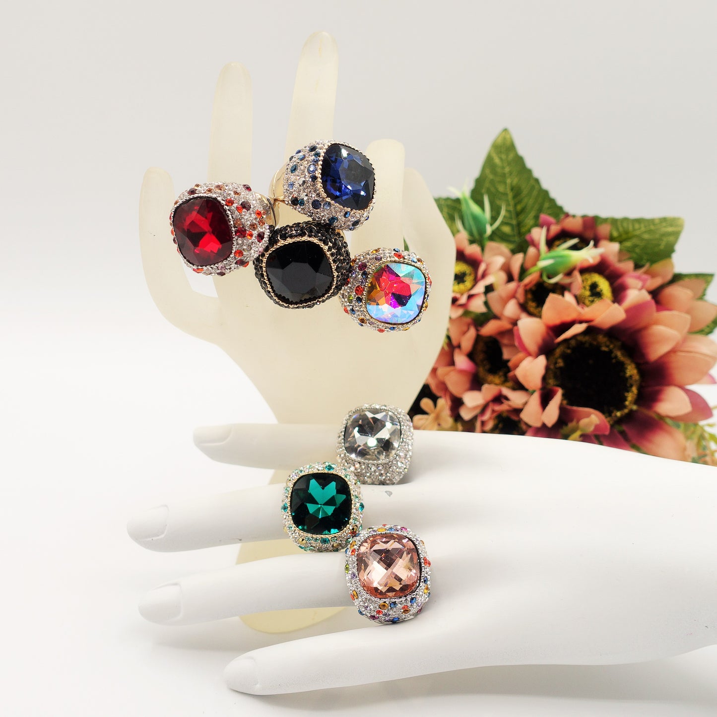 DIVA - Cocktail ring regolabile con cubic zirconia