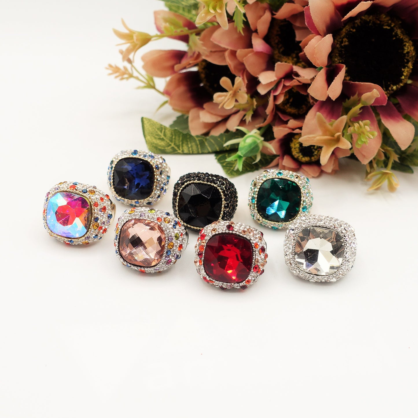 DIVA - Cocktail ring regolabile con cubic zirconia