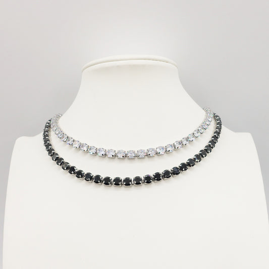 MELANIE 40 cm ~ Tennis girocollo 5mm in ACCIAIO INOSSIDABILE con cubic zirconia