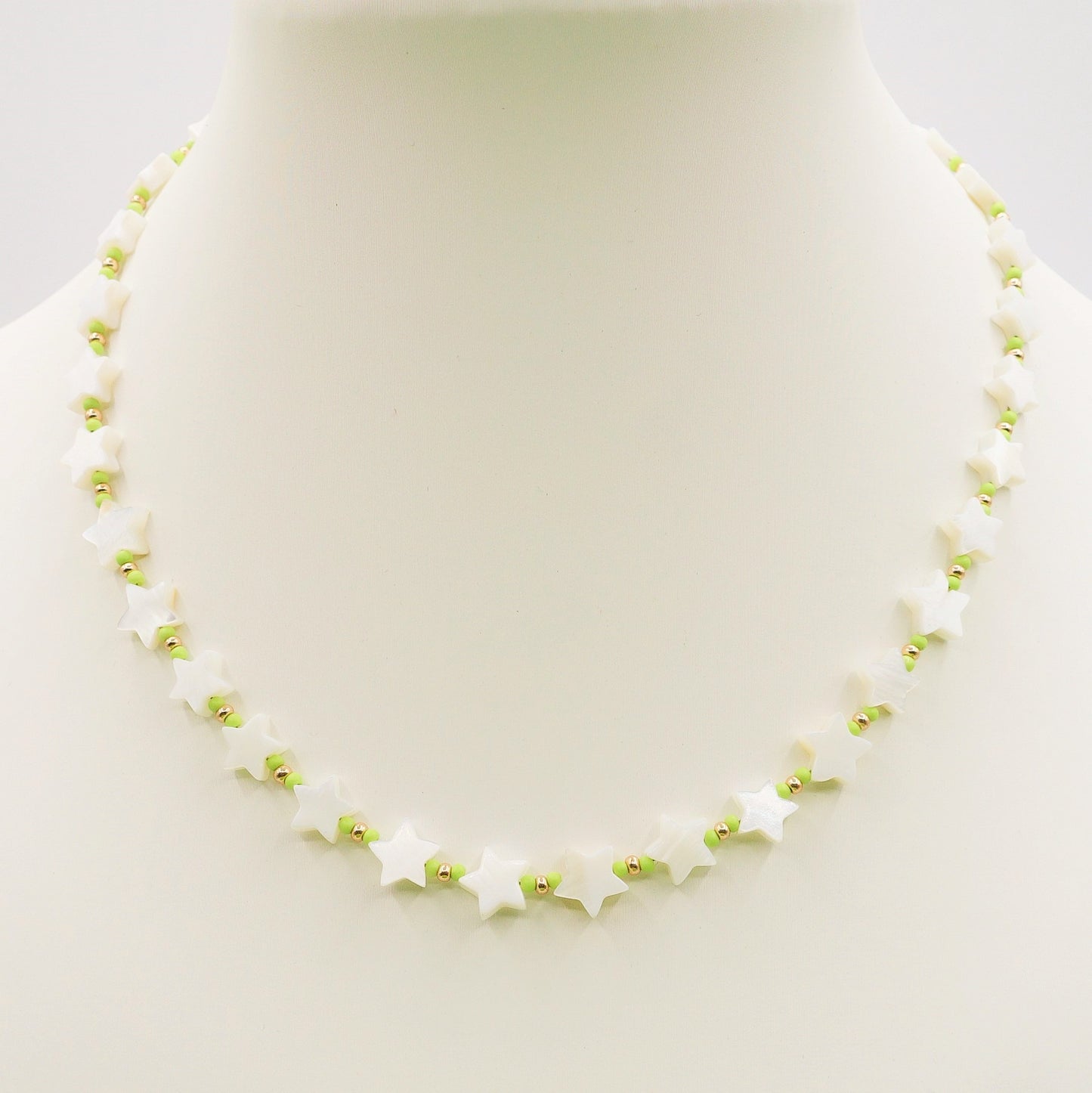 PEACH- ACCIAIO INOSSIDABILE-CHOKER IN MADREPERLA A FORMA DI STELLE