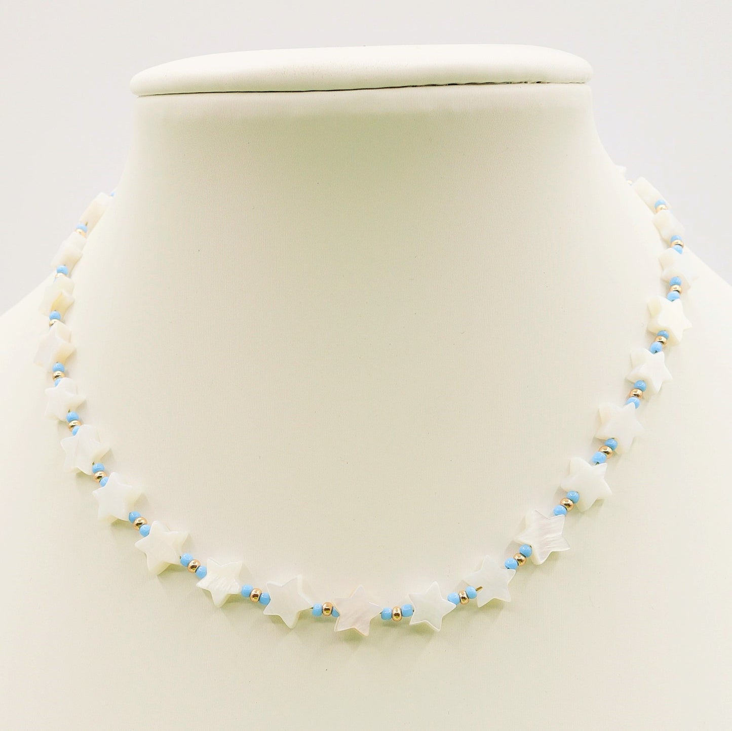 PEACH- ACCIAIO INOSSIDABILE-CHOKER IN MADREPERLA A FORMA DI STELLE