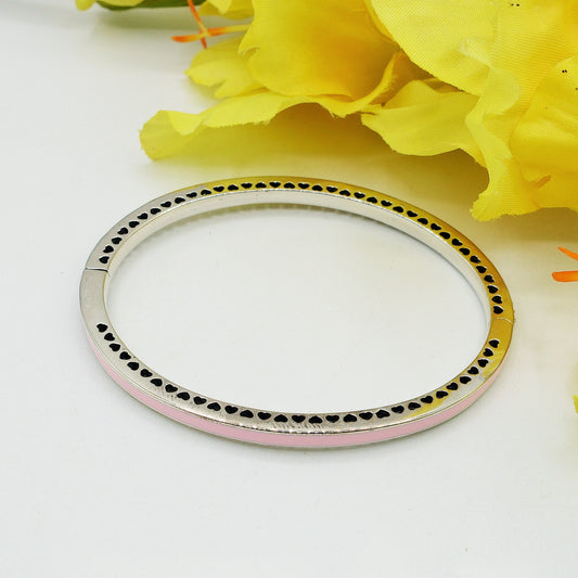 KEIRA - ARGENTO 925 - Bracciale manetta smaltato con cubic zirconia