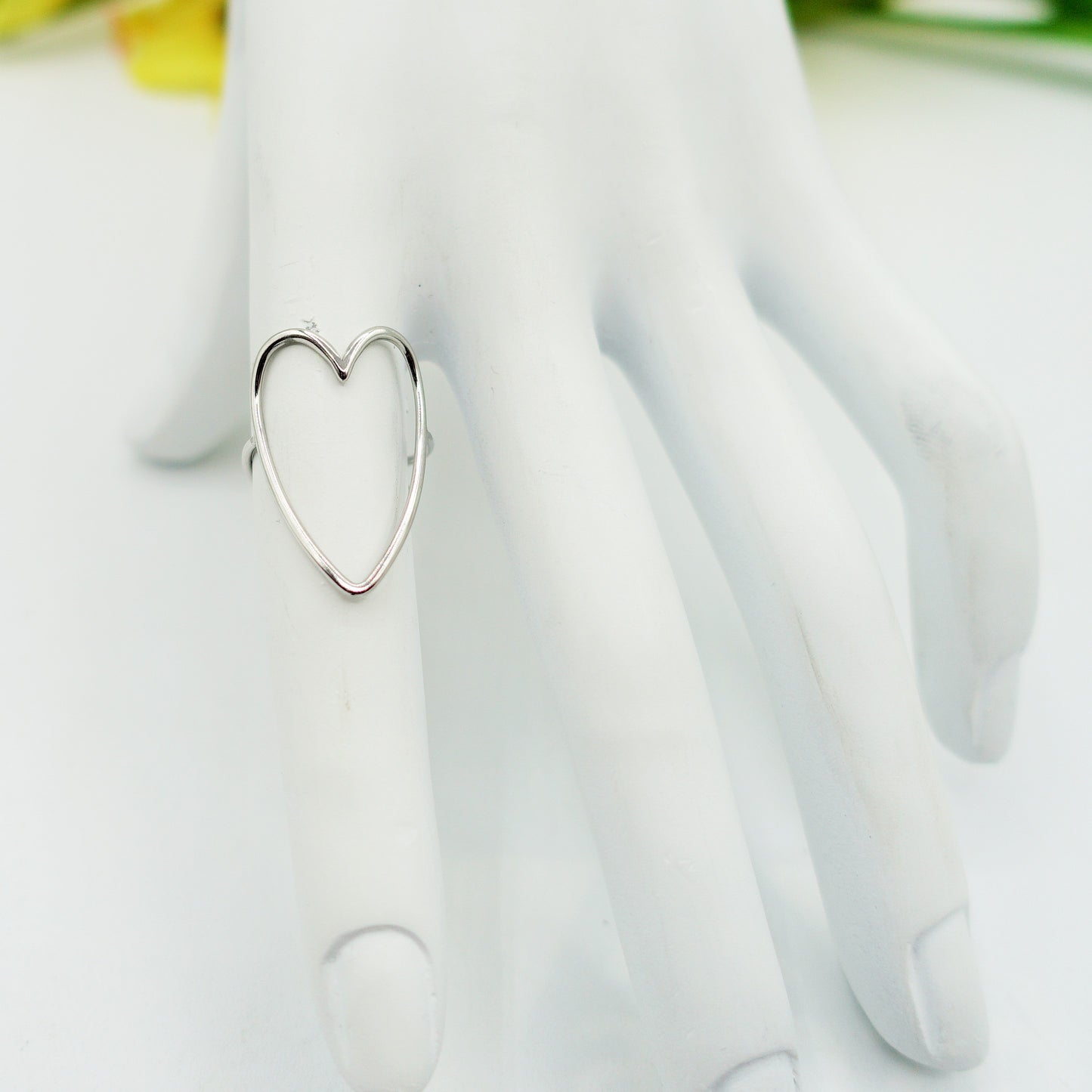 Renee' ~ Anello cuore in ACCIAIO INOSSIDABILE REGOLABILE