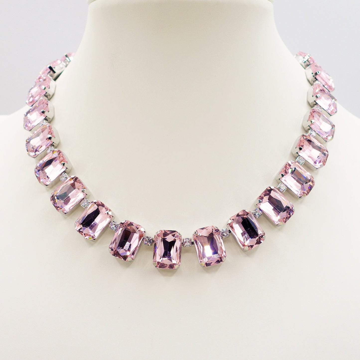 HELEN Silver Pink SET - COLLIER & BRACCIALE con pietre sfaccettate - LUCE COLLECTION