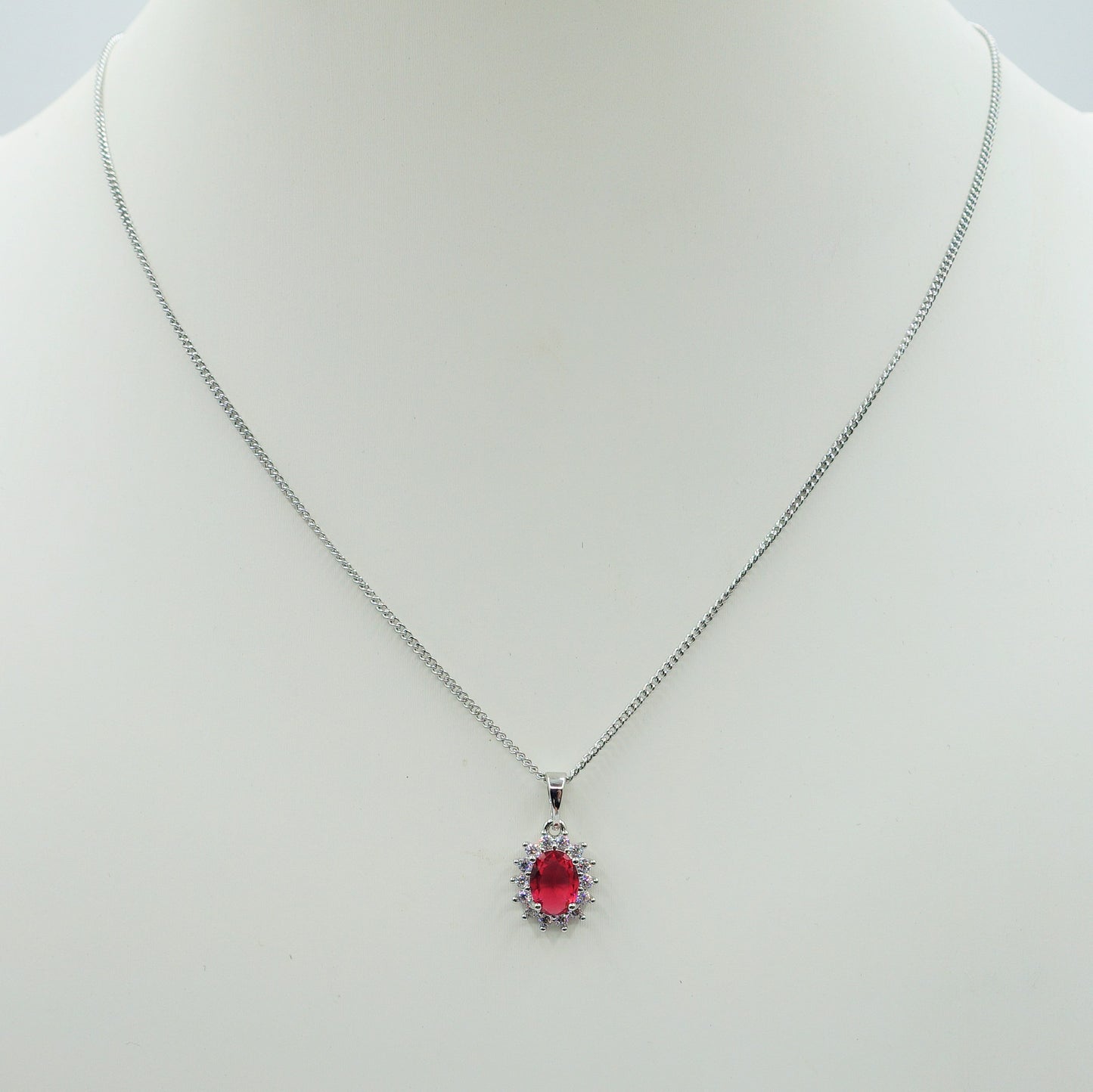 KATE -" RED Set" ACCIAIO - collana zirconi +orecchini + anello zirconia
