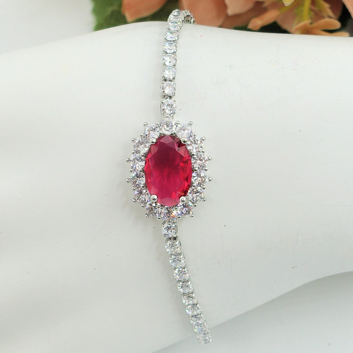 KATE -" RED Set" ACCIAIO - collana zirconi +orecchini + anello zirconia