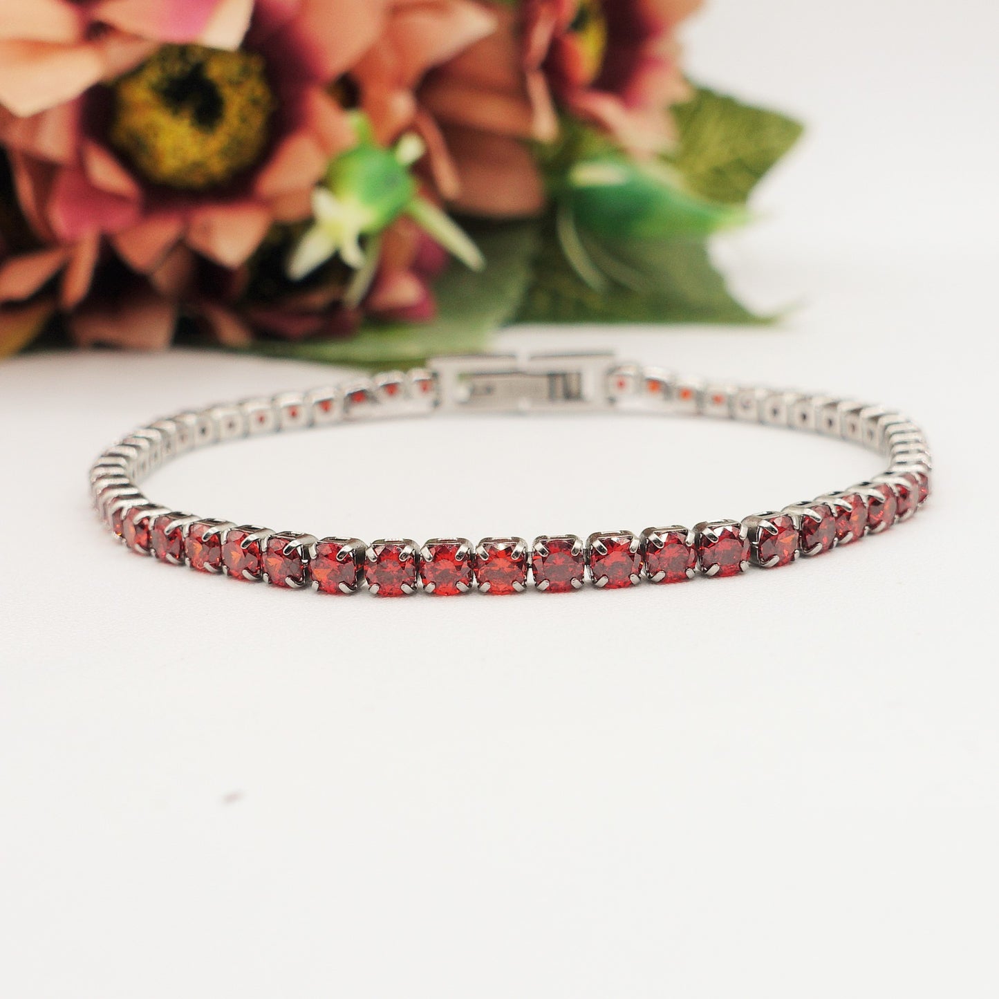 ALICIA ~ Bracciale tennis in ACCIAIO INOSSIDABILE con Cubic Zirconia