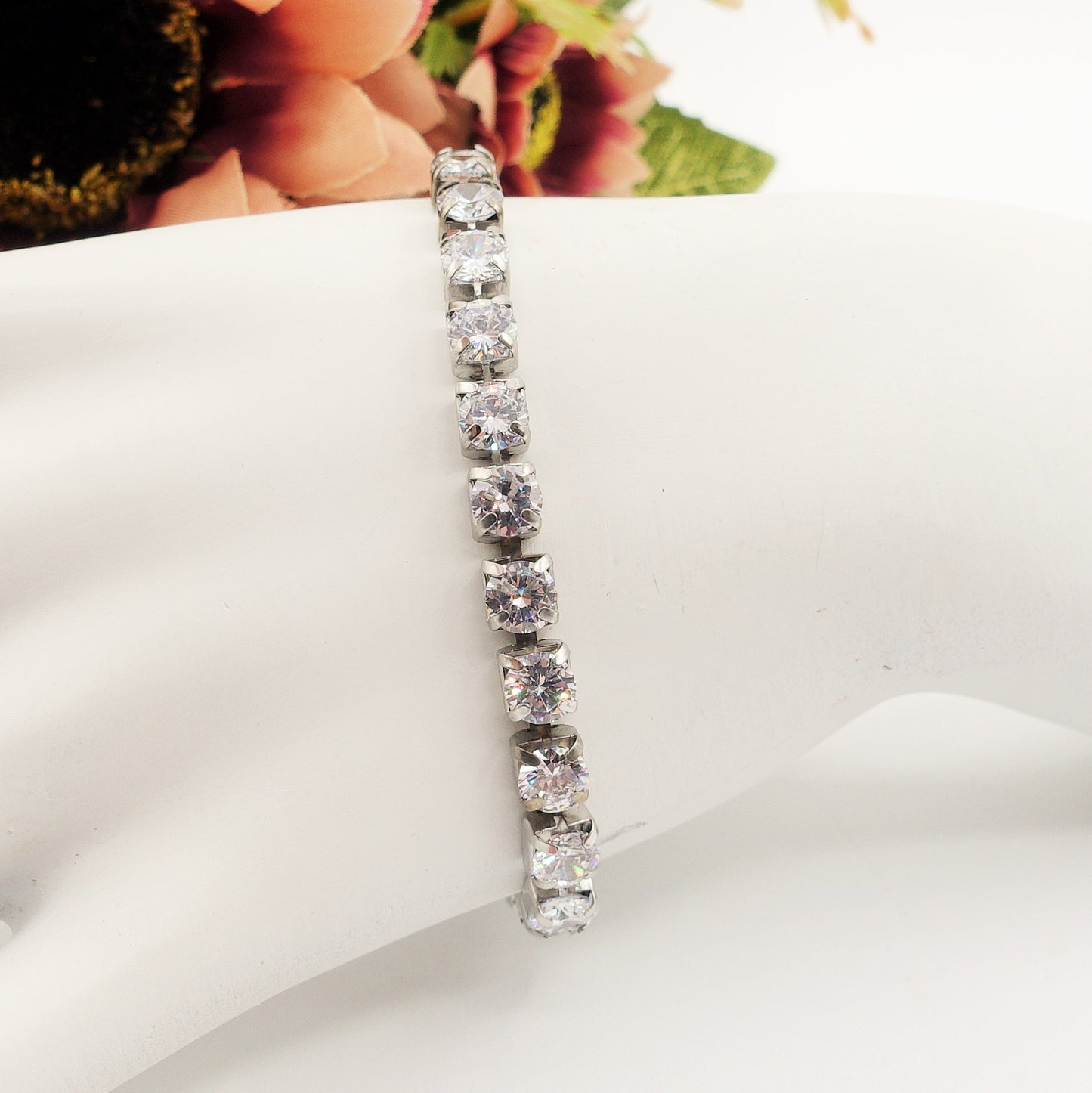 Melanie ~Bracciale tennis in Cubic Zirconia -ACCIAIO INOSSIDABILE