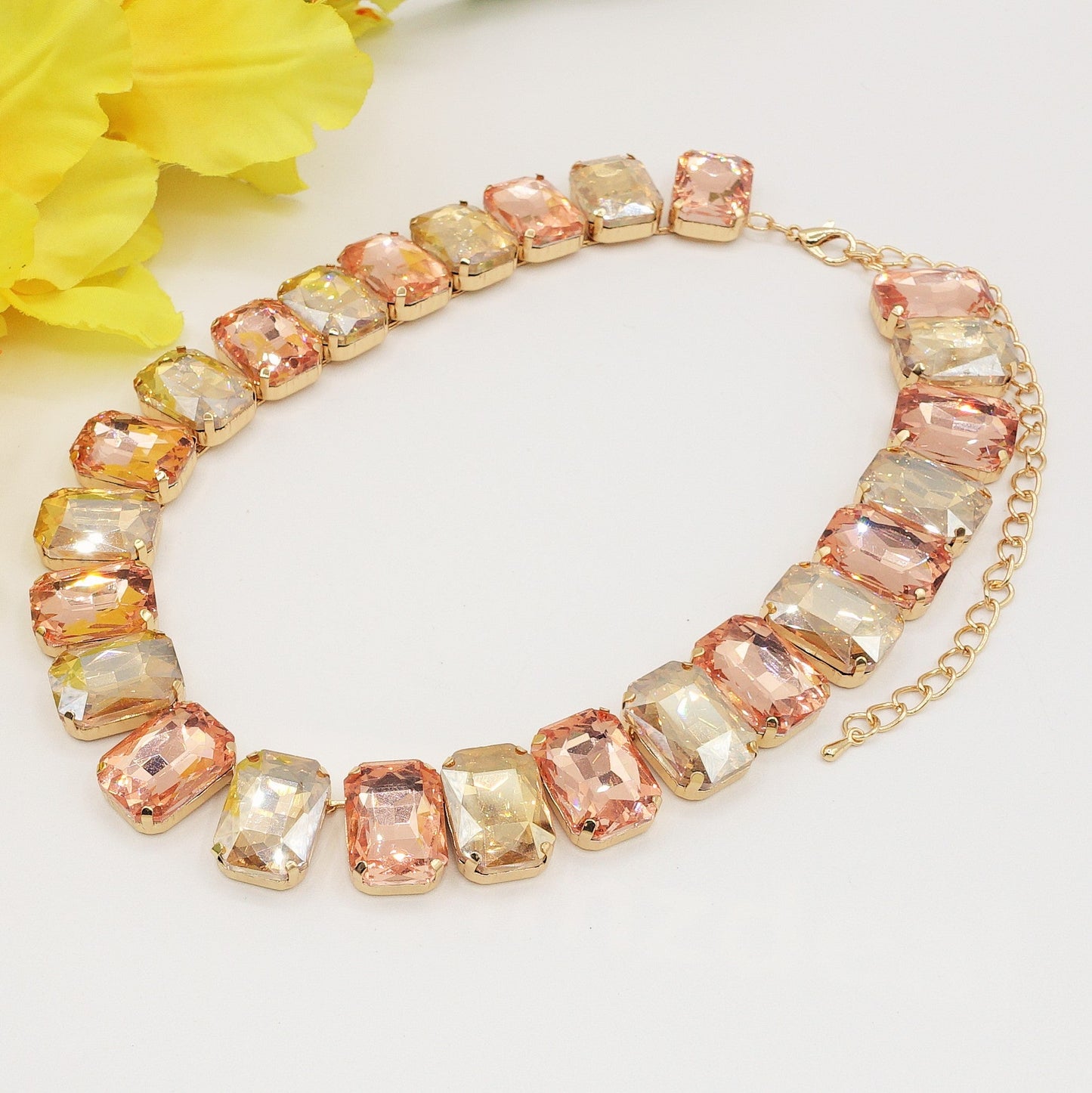MARGOT collier con pietre sfaccettate - gold